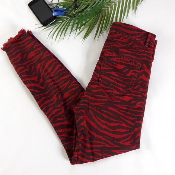 Zara Zebra Print Skinny Jeans